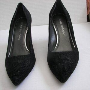 Stuart Weitzman women's black pointed toe fine mesh pumps size 8 M